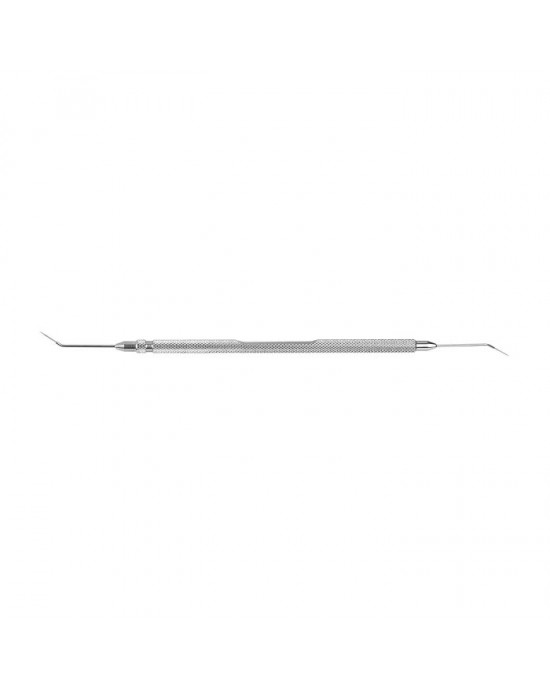 Flattened plate at distal tip to aid in the elevation of the nucleus within the anterior chamber.